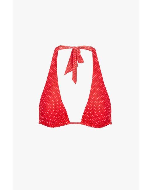 WeWoreWhat Red Halter Bikini Top