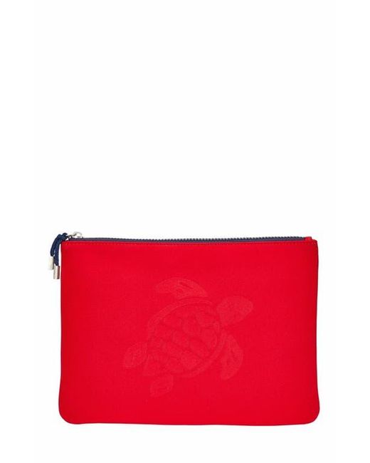 Vilebrequin Red Turtle Neoprene Zipped Beach Pouch