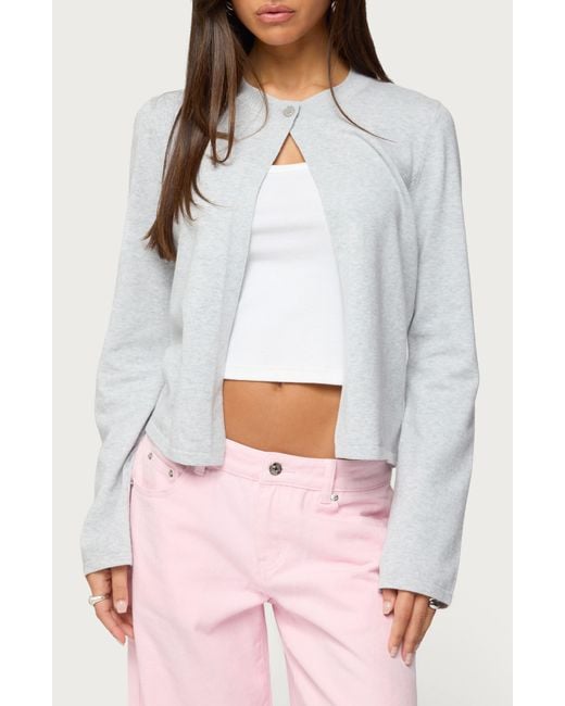 Edikted Gray Jenie Split Front Cardigan