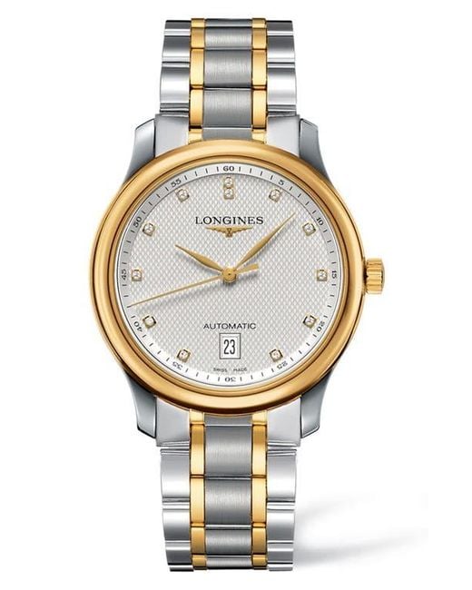 Longines Metallic Master Automatic Diamond Bracelet Watch, 38.5Mm