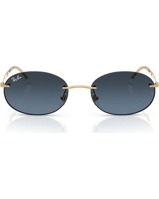 Ray-Ban 54Mm Gradient Rimless Oval Sunglasses in Blue | Lyst