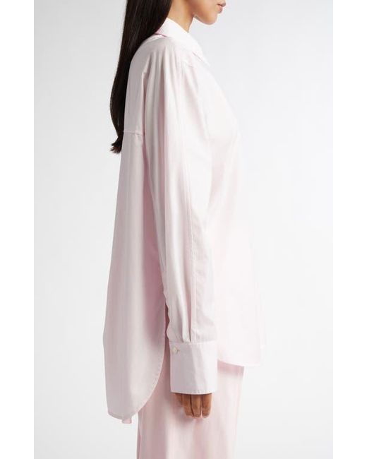 Totême  Pink Wide Sleeve Cotton Poplin Button-Up Shirt