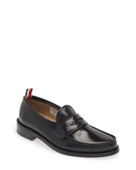 Thom Browne Black Varsity Penny Loafer for men