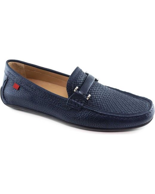 Marc Joseph New York Blue Bryant Park Leather Weave Driver Loafer for men