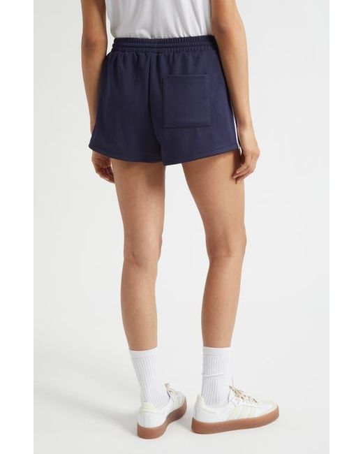 Sporty & Rich Blue Crown Tennis Embroidered Roller Shorts