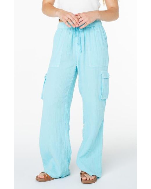 Roxy Blue Precious Cargo Beach Cotton Gauze Pants