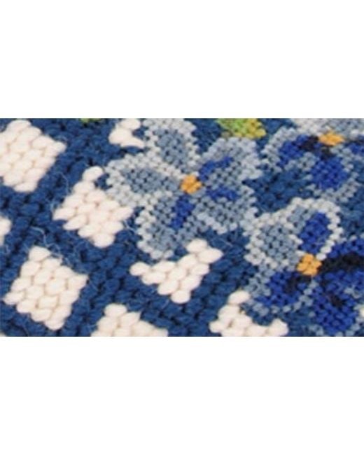 PAIGE White Needlepoint Checkered Hydrangea Flat