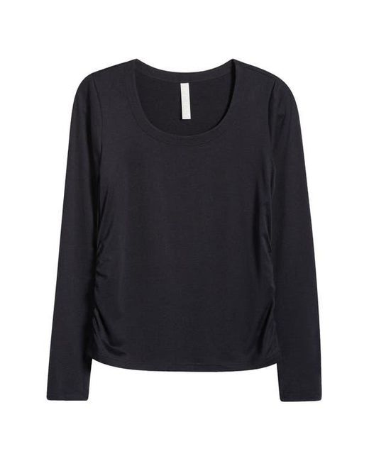 Zella Black Restore Soft Lite Ruched Long Sleeve T-Shirt