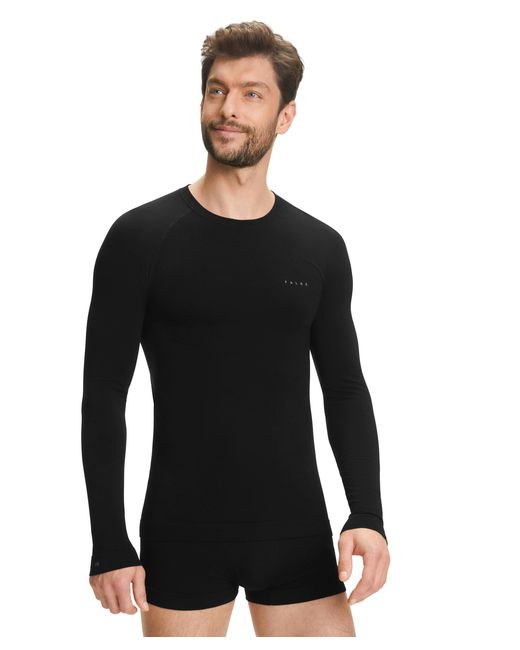 Falke Black Wool Tech Light Base Layer Top for men