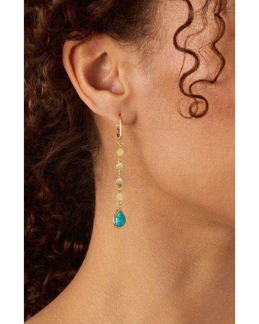 ATHRA LUXE Blue Flat Disc Drop Earrings
