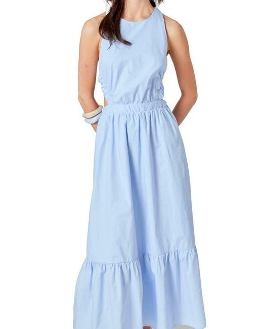 English Factory Blue Open Back Sundress