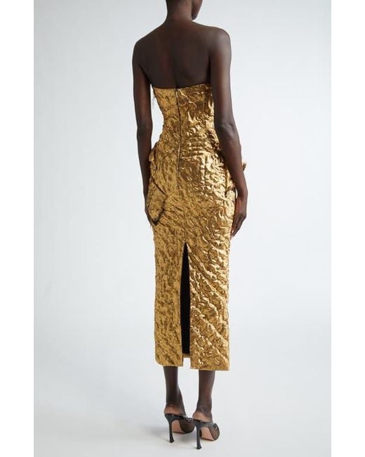 Jason Wu Sculpted Metallic Jacquard Strapless Cocktail Dress | Lyst