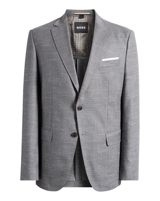 Boss Gray Hutson Virgin Wool Blend Sport Coat for men