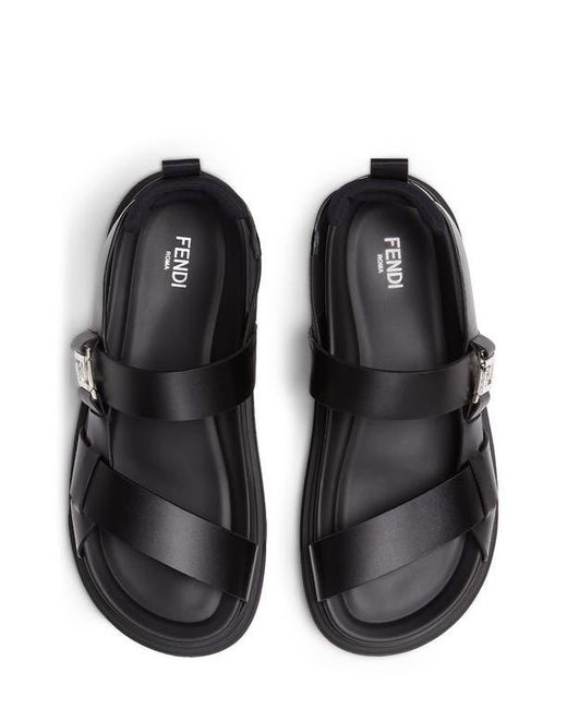 Fendi Ff Sandal in Black for Men | Lyst