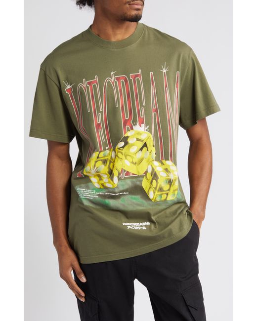 ICECREAM Yellow Fear Of A Rich Planet Graphic T-shirt for men
