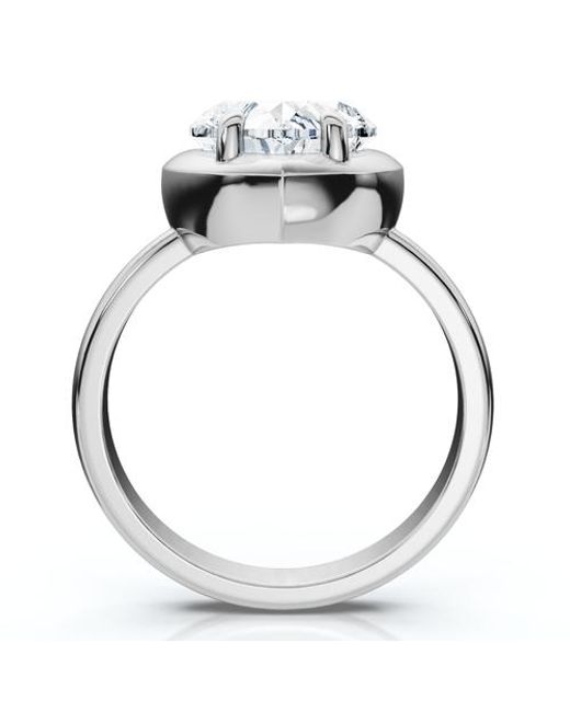 Bliss Diamond Multicolor Certified 2 1/2Ct Heart Diamond Button Engagement Ring 14K Or Pt Lab Grown