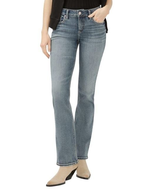 Silver Jeans Women's Blue Elyse Slim Straight Leg Jeans