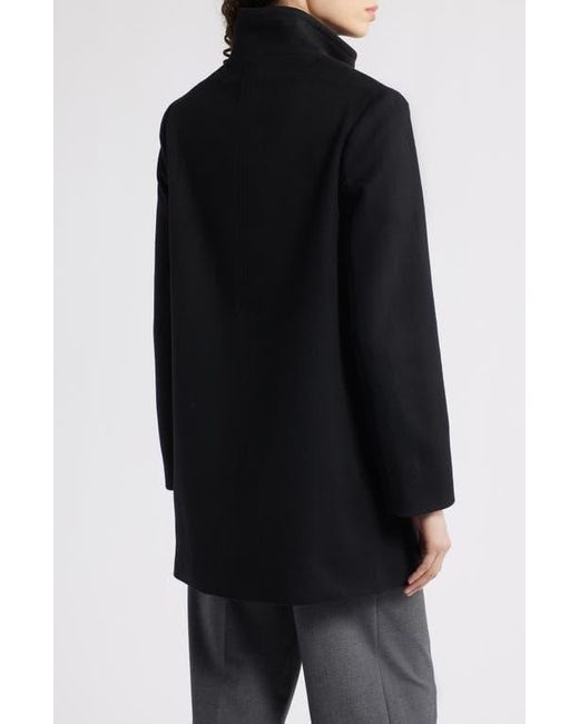 Fleurette Black Zoey Stand Collar Wool Car Coat