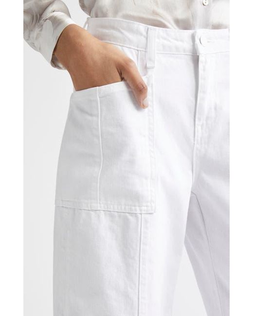 L'Agence White Cody High Waist Barrel Leg Rodeo Jeans