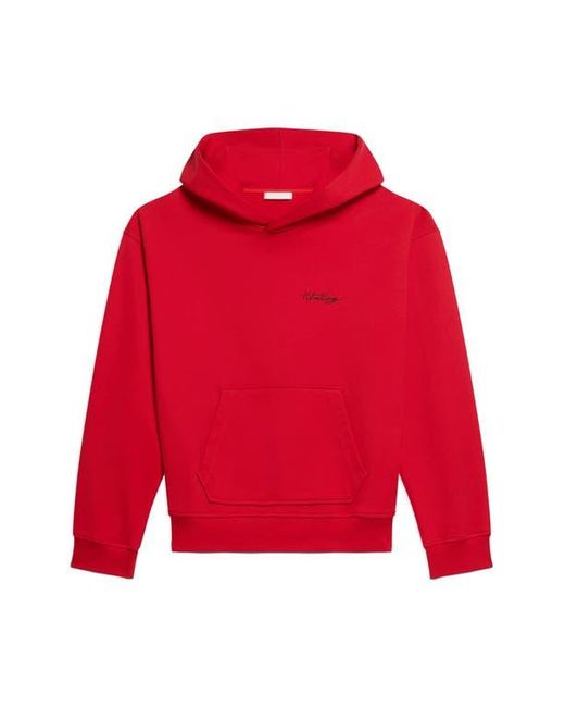 Helmut Lang Red Sketch Compact Cotton Graphic Hoodie for men