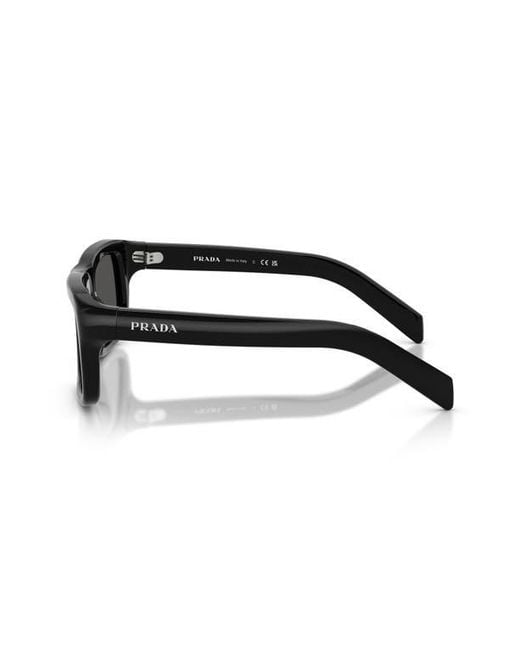 Prada Black 56Mm Rectangular Sunglasses for men