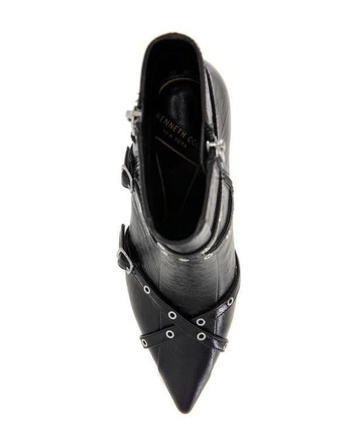 Kenneth Cole Black Umi Pointed Toe Moto Bootie