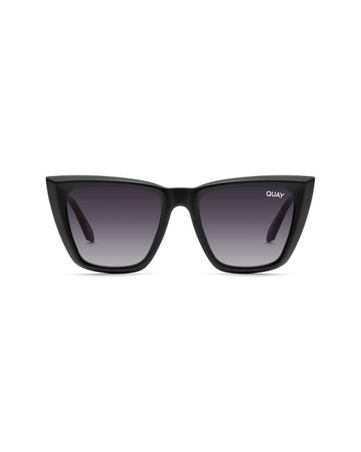 Quay Black Buzzworthy 45mm Cat Eye Sunglasses