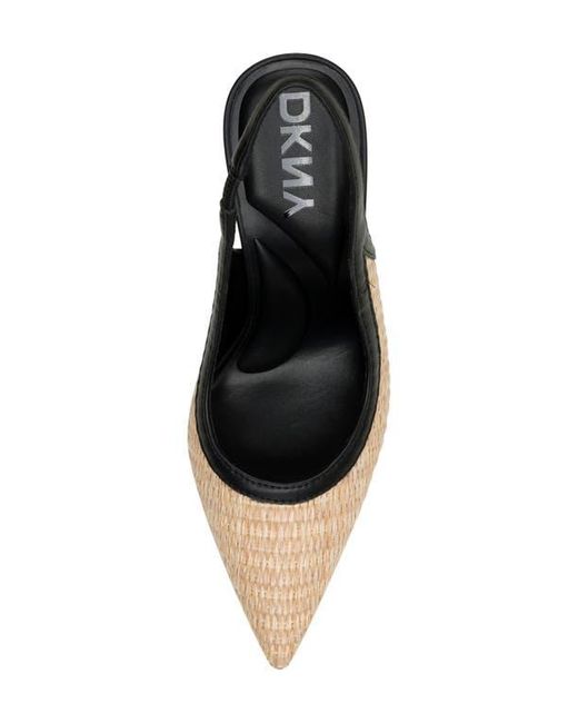 DKNY Black Cinette Slingback Pointed Toe Pump