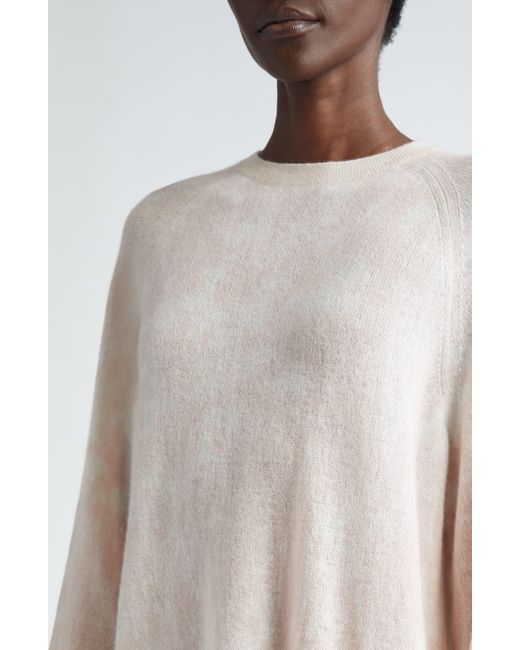 Lafayette 148 New York Natural Horizon Print Raglan Sleeve Cashmere Sweater