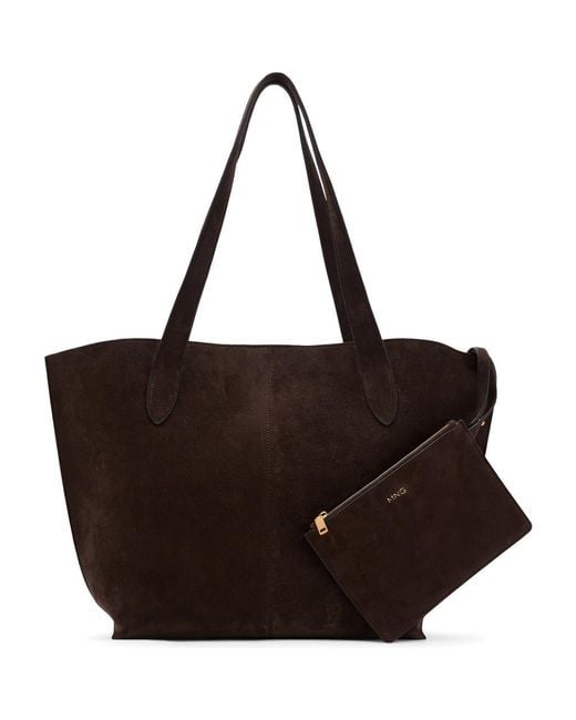 Mango Brown Suede Shopper Bag