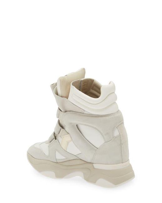 Isabel Marant White Balskee Hidden Wedge High Top Sneaker