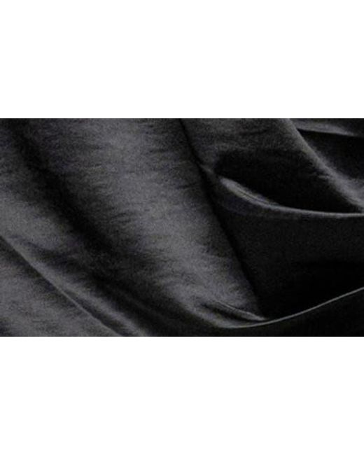JLUXLABEL Black Statement Satin Drape Top