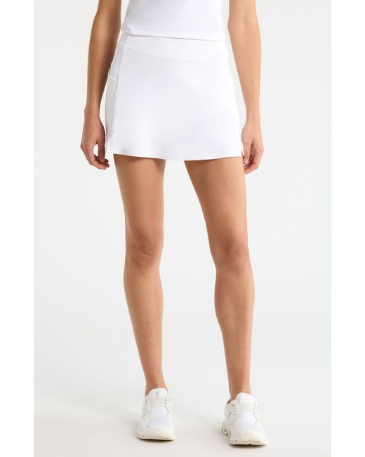 G/FORE White Knockout Mid Rise Scuba Knit Golf Skort