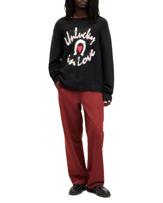 AllSaints Black Lucky Love Alpaca & Wool Blend Sweater for men