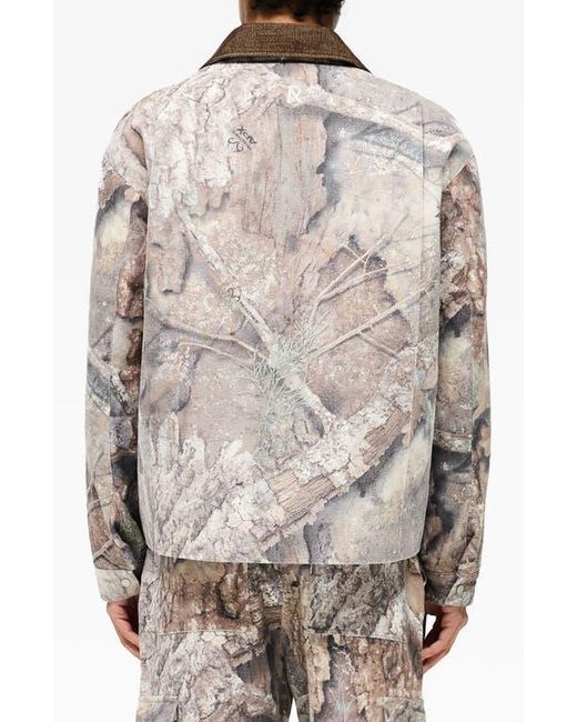 Represent Brown X Realtree Print Trucker Jacket for men