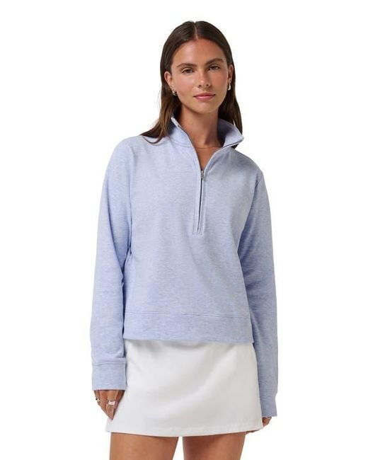Travis Mathew Blue Cloud Half Zip Pullover
