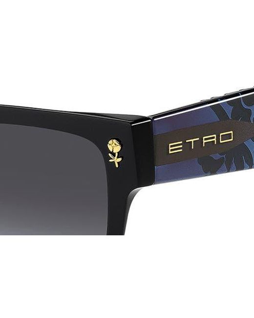 Etro Black 55Mm Gradient Rectangular Sunglasses