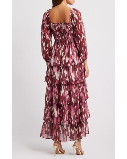 Chelsea28 Smocked Tiered Long Sleeve Maxi Dress | Lyst