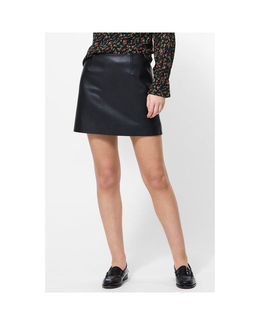 French Connection Black Dessa Faux Leather Miniskirt