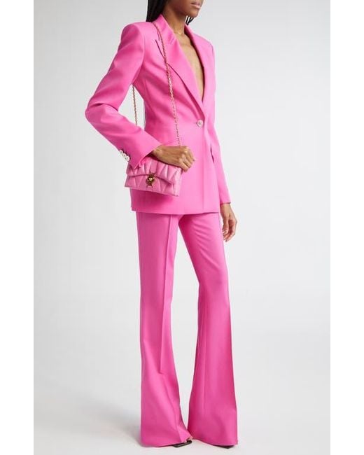 Versace Stretch Wool Gabardine Single Breasted Blazer in