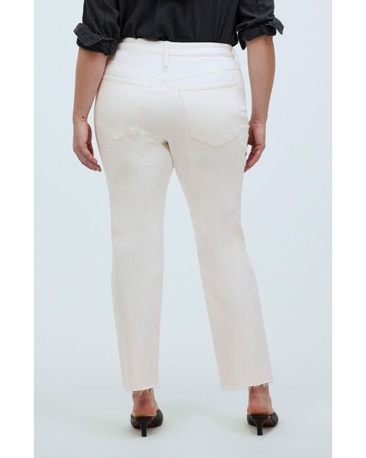 Madewell White The Perfect Vintage High Rise Tapered Leg Raw Hem Jeans