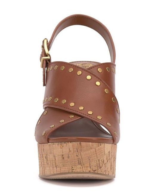 Vince Camuto Brown Ellna Platform Wedge Sandal
