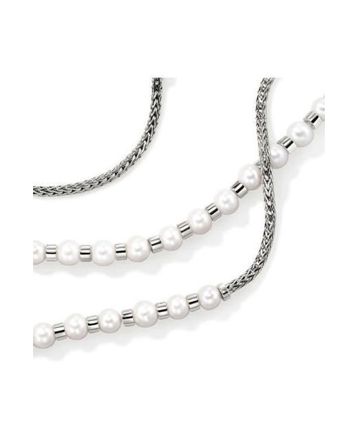 John Hardy Metallic Jh Essential Freshwater Pearl Wrap Necklace, Sterling, 2.5Mm