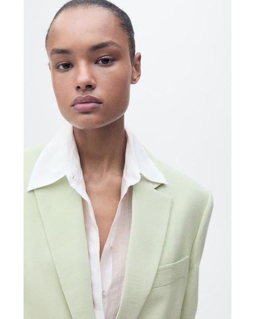 Mango Gray Straight Fit Suit Jacket