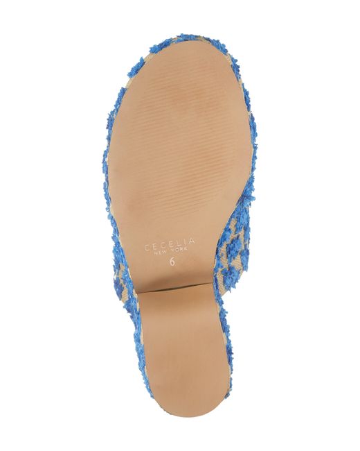 Cecelia New York Blue Frost Wedge Slide Sandal