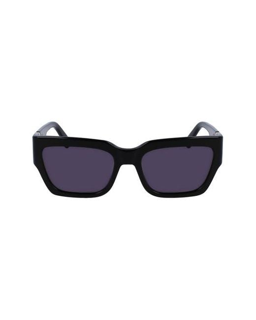 Longchamp Blue 55Mm Rectangular Sunglasses