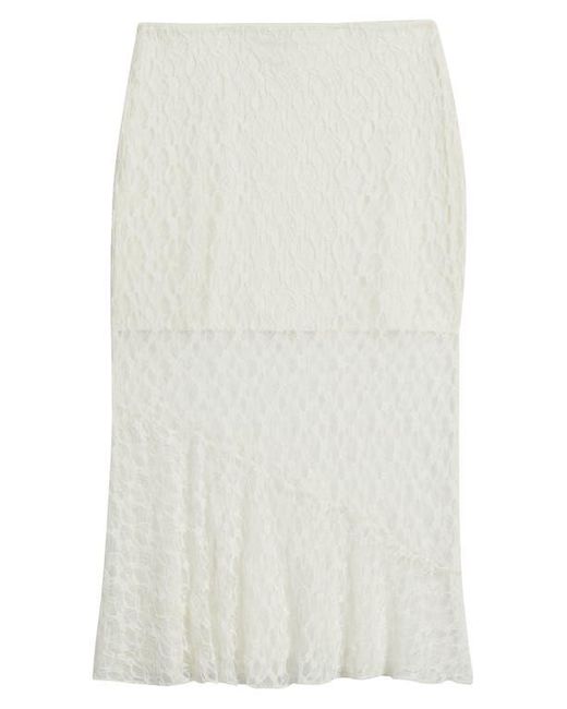 Open Edit White Lace Midi Skirt