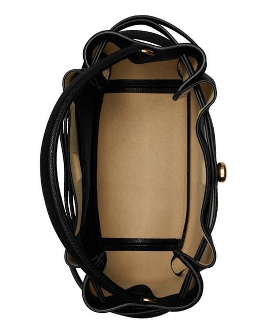 Tory Burch Black Romy Pebble Leather Bucket Bag