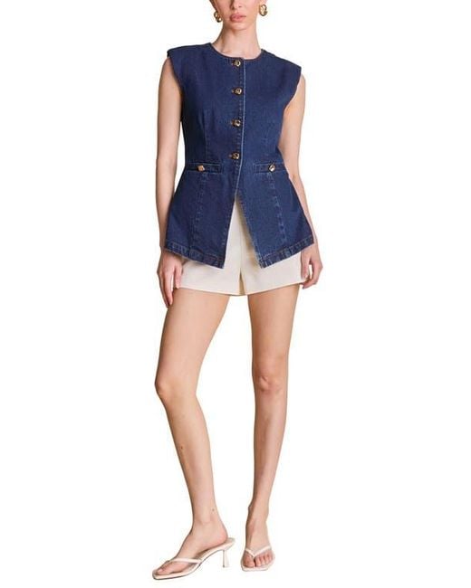 Endless Rose Blue Button Cutaway Vest