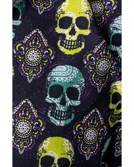 Maceoo Fibonacci Regular Fit Skull Buttonup Shirt in Green for Men Lyst